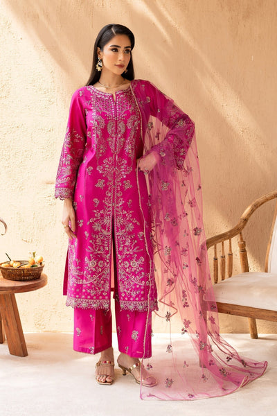 Batik | Nyra Embroidered Summer Solids |Dastak-Brand:Batik-Type:Ladies Clothes-Lawn-Candy Pink-House of Maryam- Buy in UK, USA