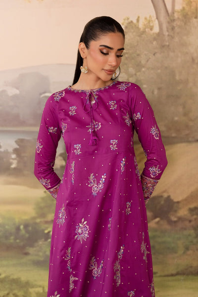 Batik | Nyra Embroidered Summer Solids | Mehlam-Brand:Batik-Type:Ladies Clothes-Magenta-Lawn-House of Maryam- Buy in UK, USA
