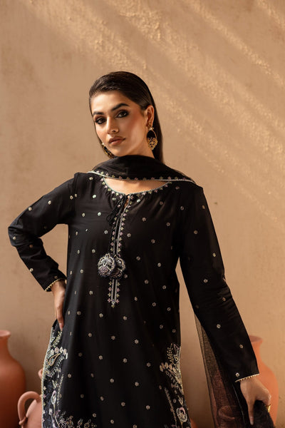 Batik | Nyra Embroidered Summer Solids | Varsha-Brand:Batik-Type:Ladies Clothes-Black-Lawn-House of Maryam- Buy in UK, USA