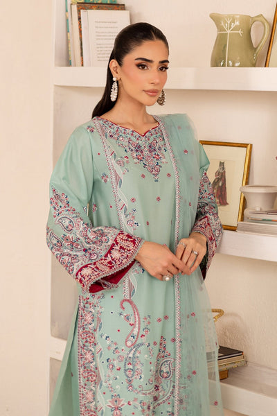 Batik | Nyra Embroidered Summer Solids | Zen-Brand:Batik-Type:Ladies Clothes-Ice Blue-Lawn-House of Maryam- Buy in UK, USA