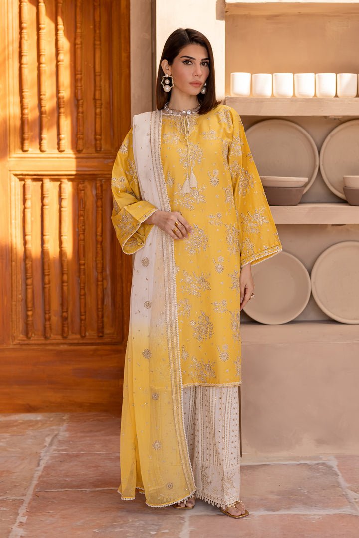 Batik | Ophelia Luxury Pret | Aliea-Brand:Batik-Type:Ladies Clothes-Yellow-Pima Lawn-House of Maryam- Buy in UK, USA