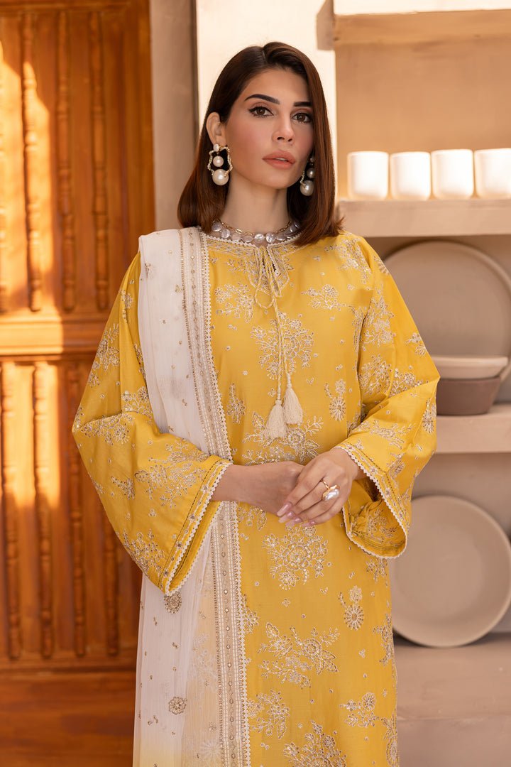 Batik | Ophelia Luxury Pret | Aliea-Brand:Batik-Type:Ladies Clothes-Yellow-Pima Lawn-House of Maryam- Buy in UK, USA