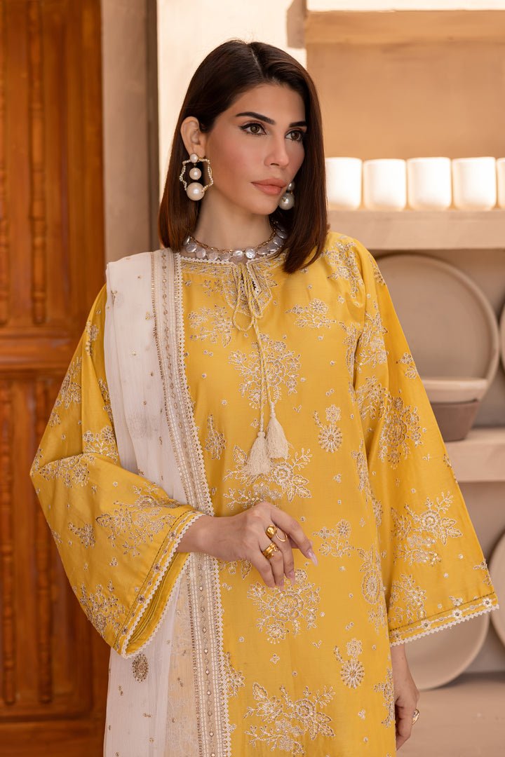 Batik | Ophelia Luxury Pret | Aliea-Brand:Batik-Type:Ladies Clothes-Yellow-Pima Lawn-House of Maryam- Buy in UK, USA