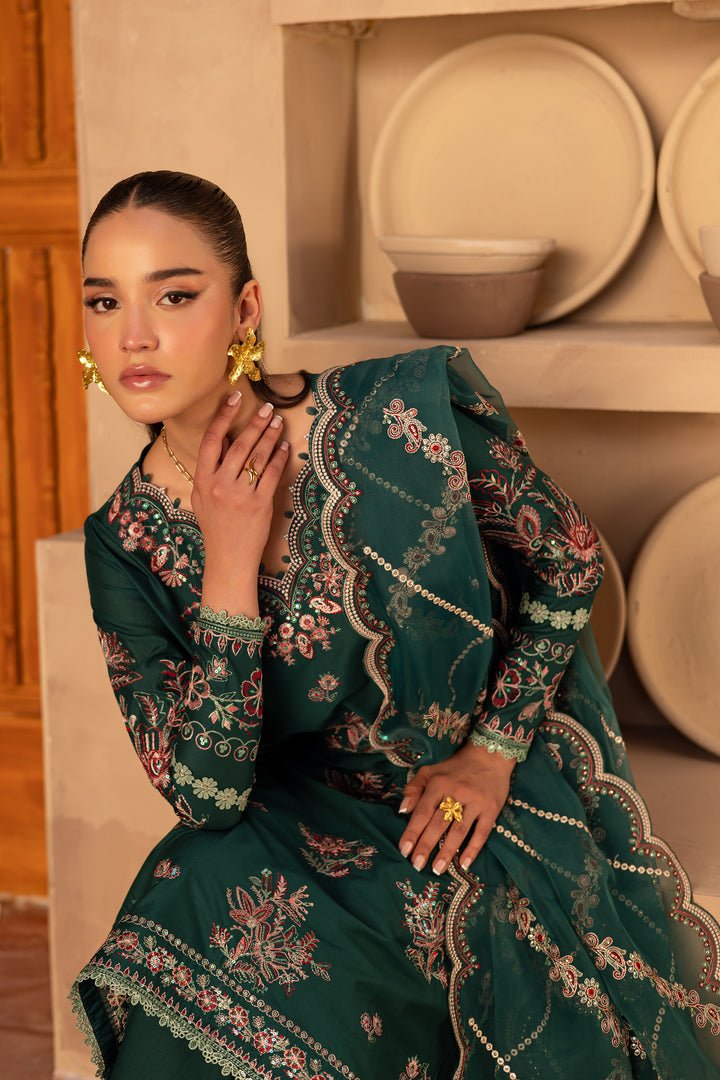 Batik | Ophelia Luxury Pret | Amaya-Brand:Batik-Type:Ladies Clothes-Dark Green-Pima Lawn-House of Maryam- Buy in UK, USA