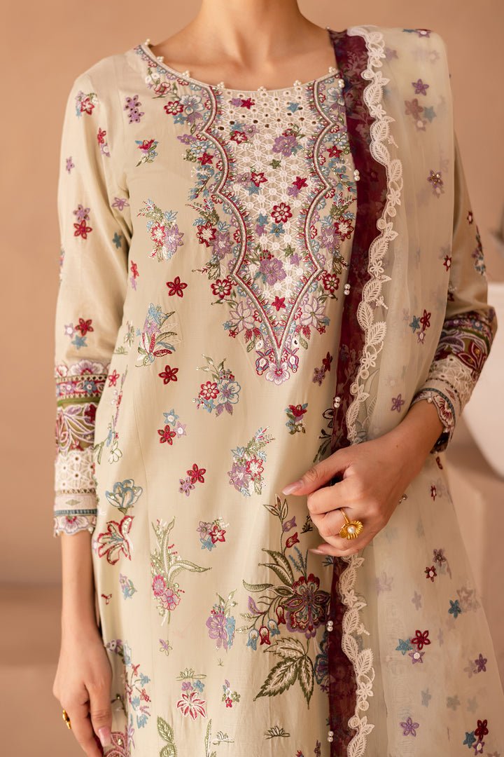 Batik | Ophelia Luxury Pret | Amiraa-Brand:Batik-Type:Ladies Clothes-Beige-Pima Lawn-House of Maryam- Buy in UK, USA