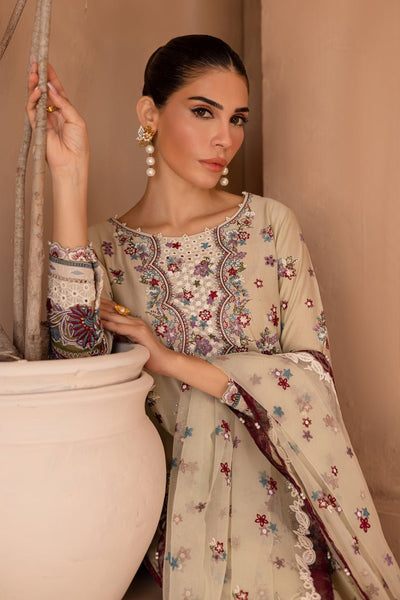 Batik | Ophelia Luxury Pret | Amiraa-Brand:Batik-Type:Ladies Clothes-Beige-Pima Lawn-House of Maryam- Buy in UK, USA