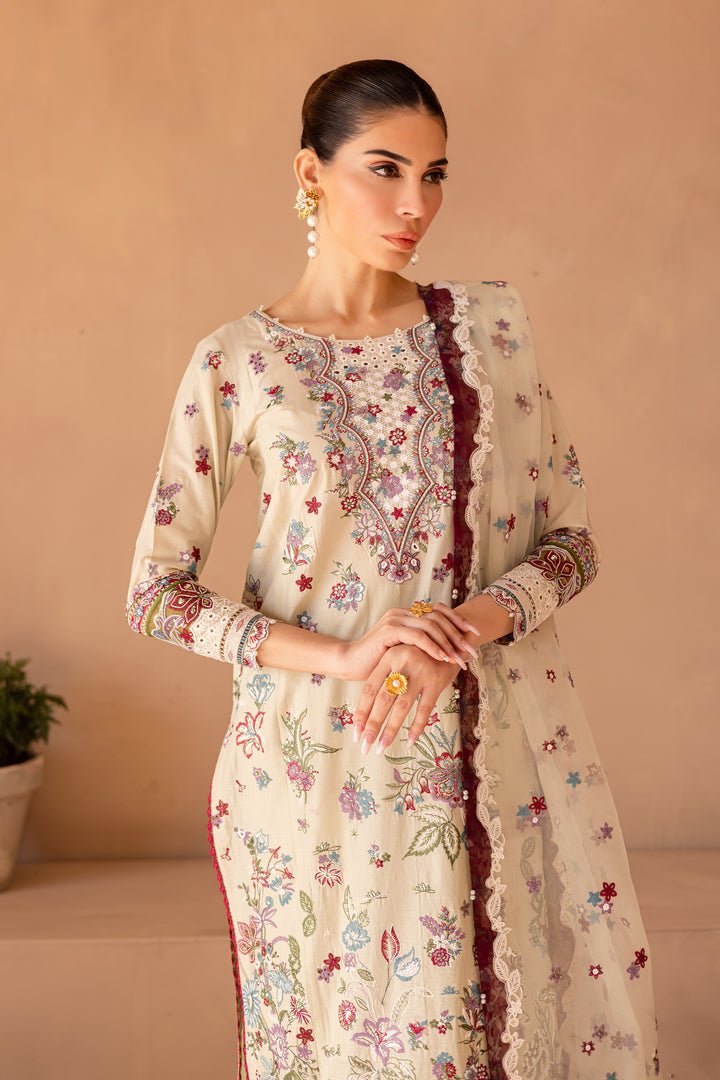 Batik | Ophelia Luxury Pret | Amiraa-Brand:Batik-Type:Ladies Clothes-Beige-Pima Lawn-House of Maryam- Buy in UK, USA