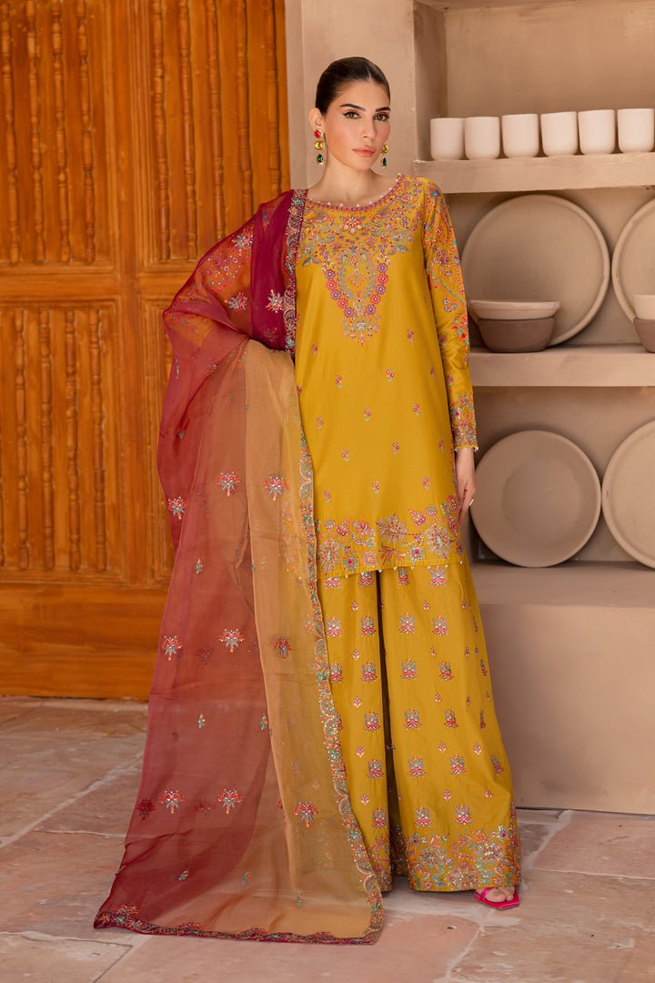 Batik | Ophelia Luxury Pret | Arwen-Brand:Batik-Type:Ladies Clothes-Old Gold-Pima Lawn-House of Maryam- Buy in UK, USA