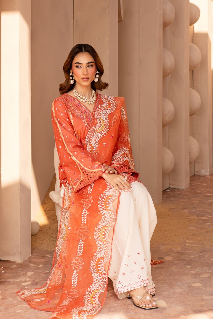 Batik | Ophelia Luxury Pret | Ashnah-Brand:Batik-Type:Ladies Clothes-Pinkish Orange-Lawn-House of Maryam- Buy in UK, USA
