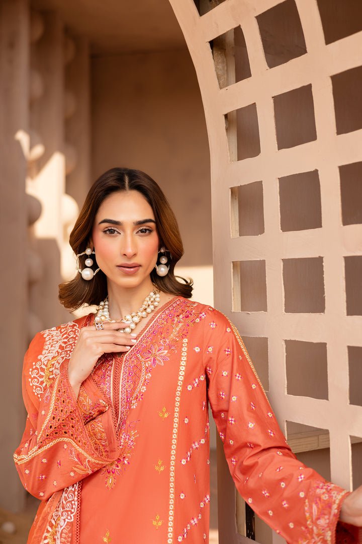 Batik | Ophelia Luxury Pret | Ashnah-Brand:Batik-Type:Ladies Clothes-Pinkish Orange-Lawn-House of Maryam- Buy in UK, USA