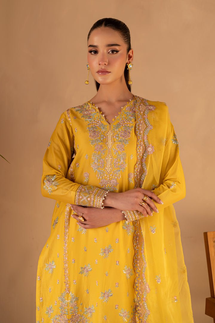 Batik | Ophelia Luxury Pret | Aurelia-Brand:Batik-Type:Ladies Clothes-Mustard Yellow-Pima Lawn-House of Maryam- Buy in UK, USA