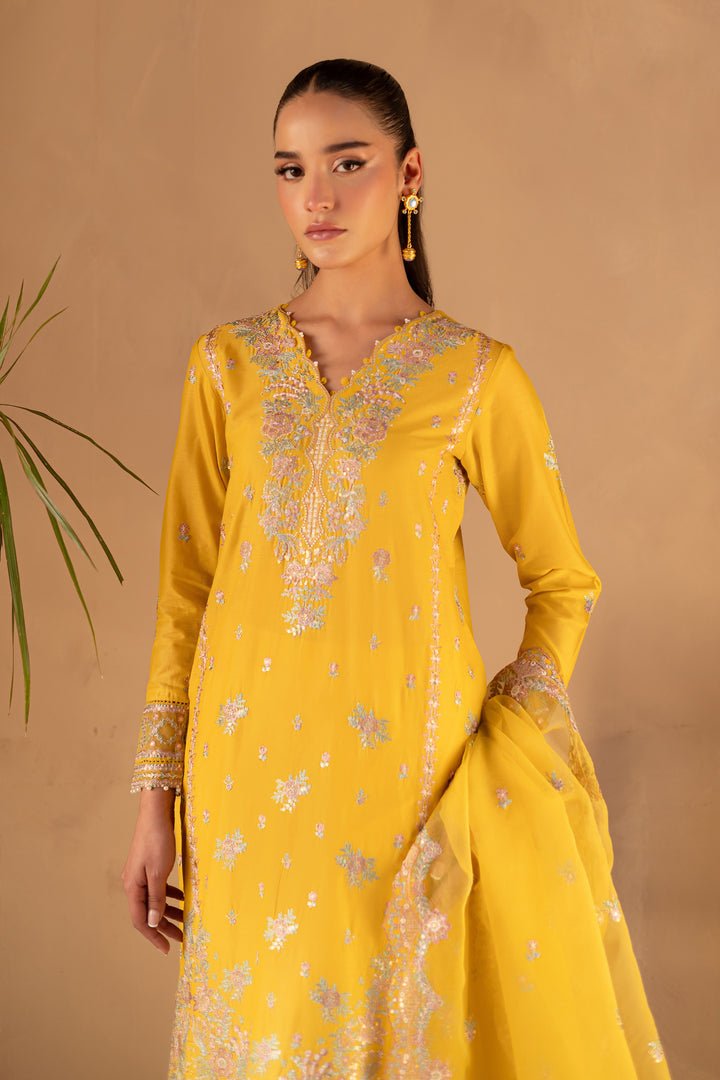 Batik | Ophelia Luxury Pret | Aurelia-Brand:Batik-Type:Ladies Clothes-Mustard Yellow-Pima Lawn-House of Maryam- Buy in UK, USA