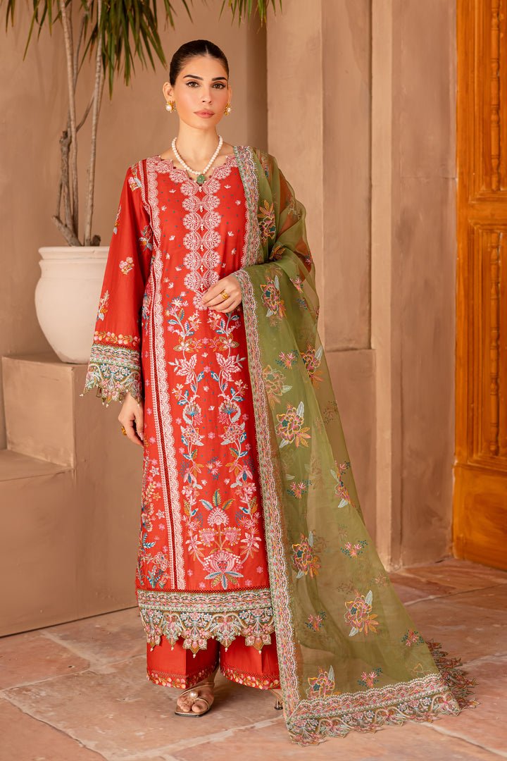 Batik | Ophelia Luxury Pret | Caliste-Brand:Batik-Type:Ladies Clothes-Red-Pima Lawn-House of Maryam- Buy in UK, USA