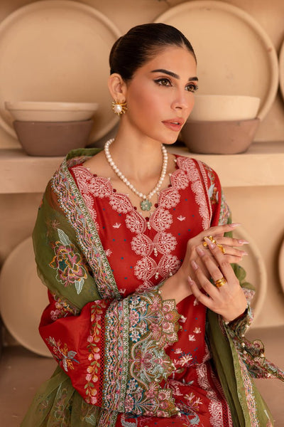 Batik | Ophelia Luxury Pret | Caliste-Brand:Batik-Type:Ladies Clothes-Red-Pima Lawn-House of Maryam- Buy in UK, USA
