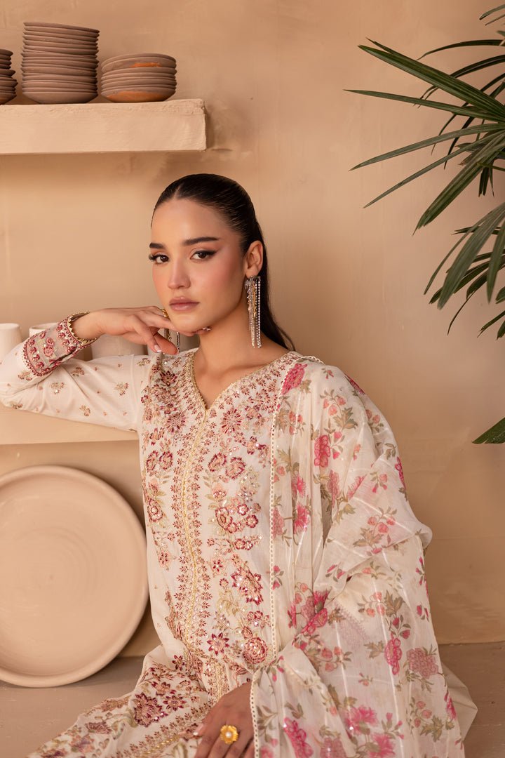 Batik | Ophelia Luxury Pret | Dandelion-Brand:Batik-Type:Ladies Clothes-Off White-Pima Lawn-House of Maryam- Buy in UK, USA