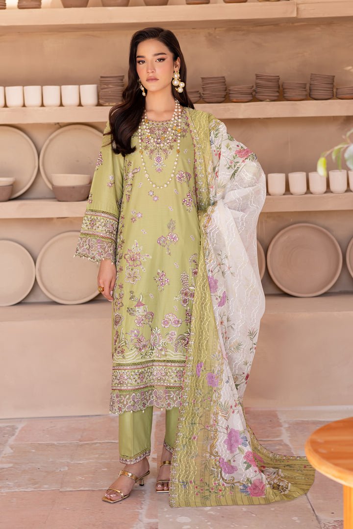 Batik | Ophelia Luxury Pret | Halo-Brand:Batik-Type:Ladies Clothes-Apple Green-Pima Lawn-House of Maryam- Buy in UK, USA