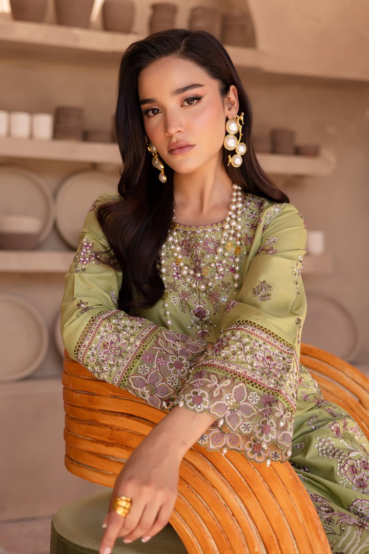 Batik | Ophelia Luxury Pret | Halo-Brand:Batik-Type:Ladies Clothes-Apple Green-Pima Lawn-House of Maryam- Buy in UK, USA