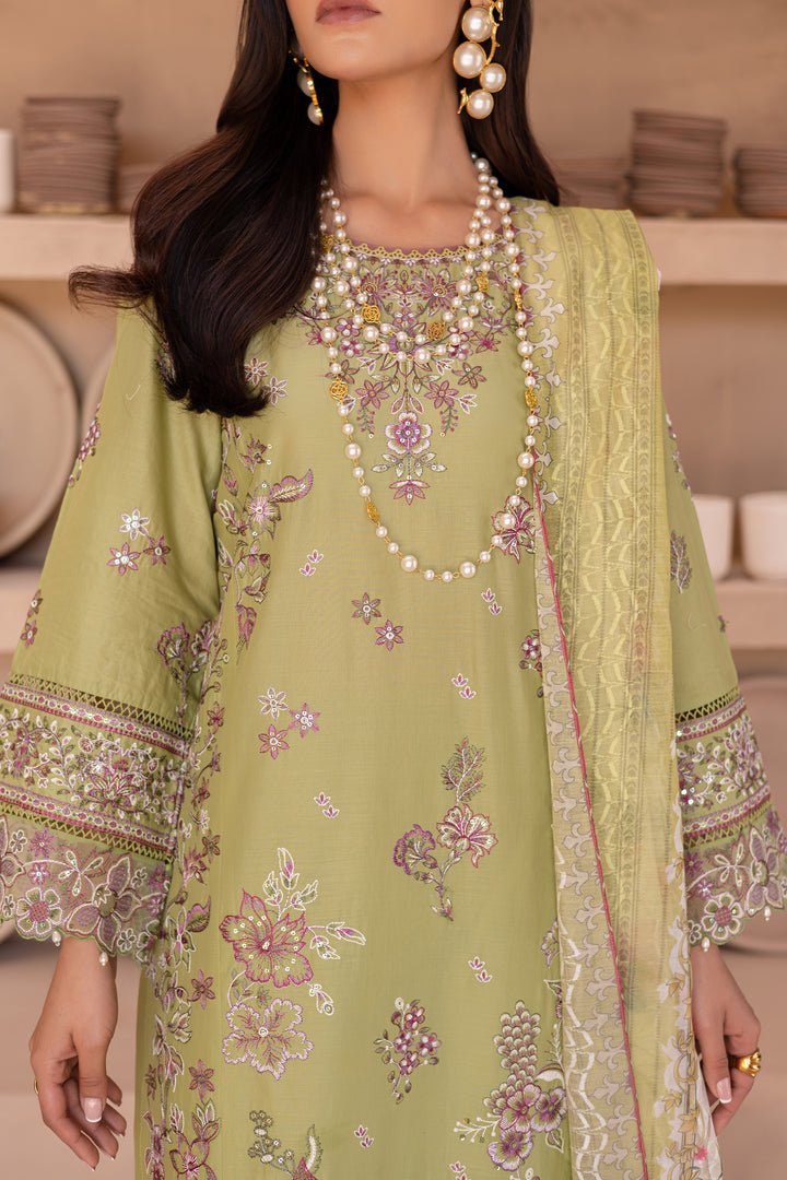 Batik | Ophelia Luxury Pret | Halo-Brand:Batik-Type:Ladies Clothes-Apple Green-Pima Lawn-House of Maryam- Buy in UK, USA