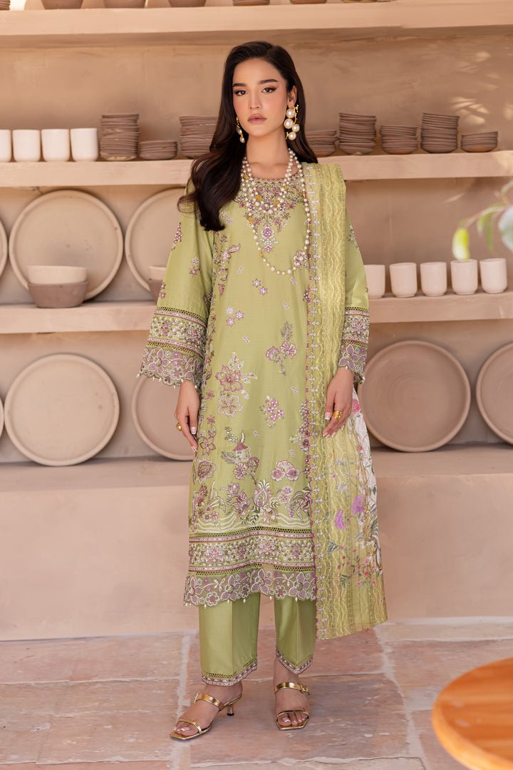 Batik | Ophelia Luxury Pret | Halo-Brand:Batik-Type:Ladies Clothes-Apple Green-Pima Lawn-House of Maryam- Buy in UK, USA