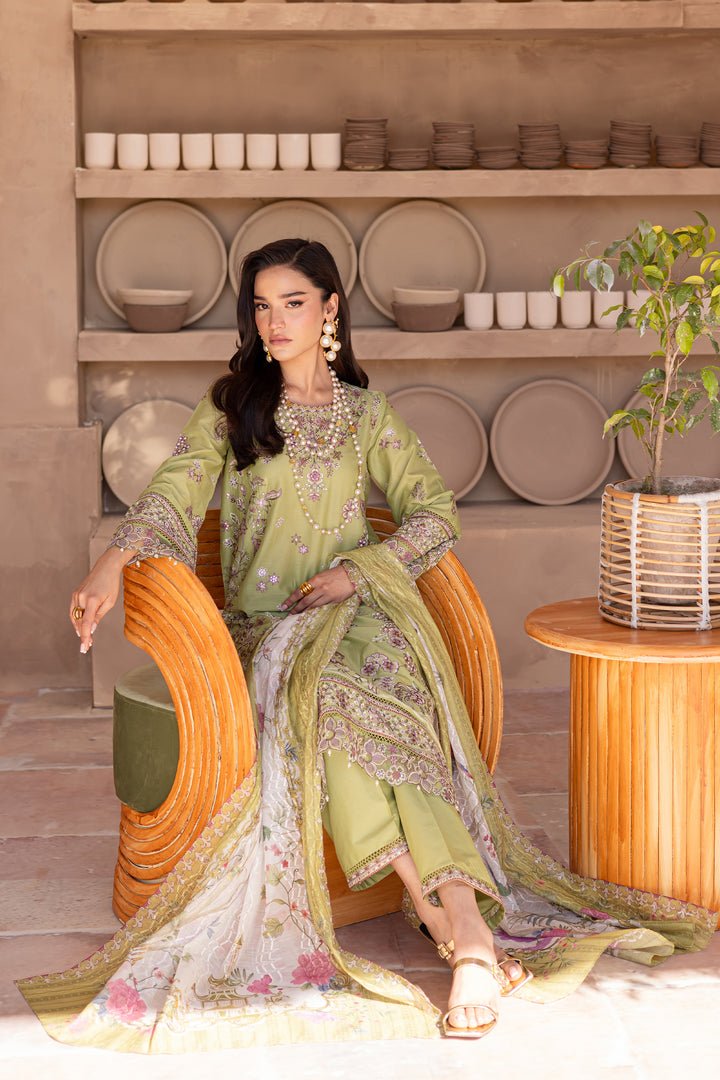 Batik | Ophelia Luxury Pret | Halo-Brand:Batik-Type:Ladies Clothes-Apple Green-Pima Lawn-House of Maryam- Buy in UK, USA