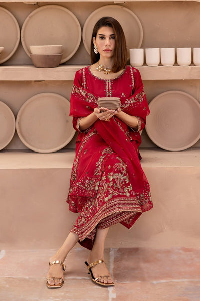Batik | Ophelia Luxury Pret | Irtaza-Brand:Batik-Type:Ladies Clothes-Red-Lawn-House of Maryam- Buy in UK, USA