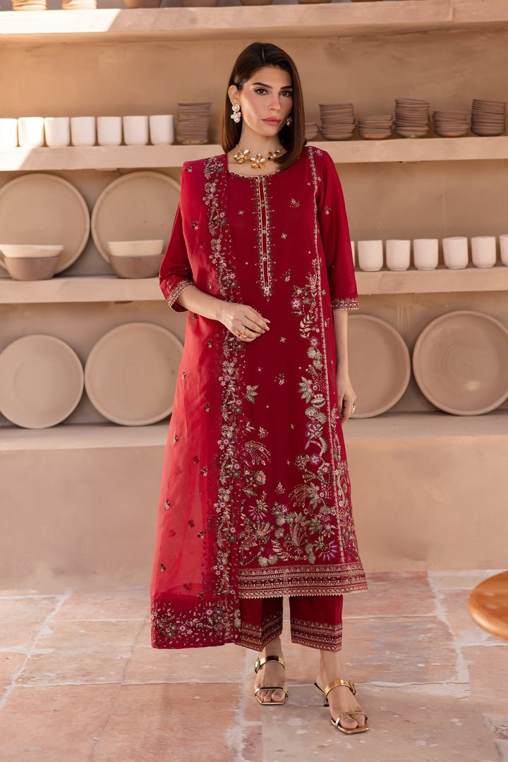 Batik | Ophelia Luxury Pret | Irtaza-Brand:Batik-Type:Ladies Clothes-Red-Lawn-House of Maryam- Buy in UK, USA