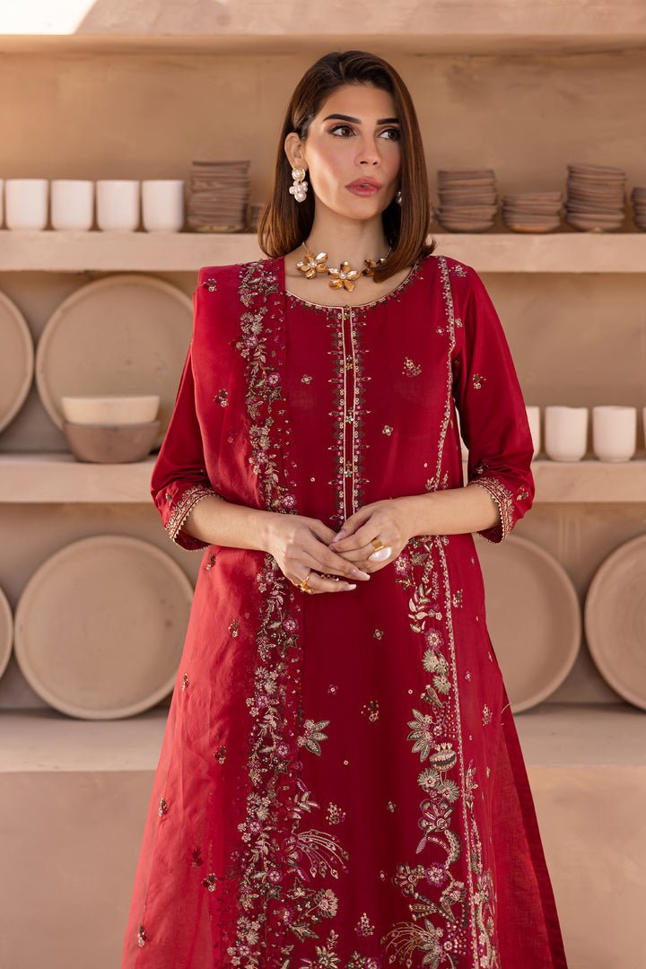 Batik | Ophelia Luxury Pret | Irtaza-Brand:Batik-Type:Ladies Clothes-Red-Lawn-House of Maryam- Buy in UK, USA