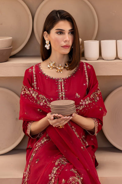 Batik | Ophelia Luxury Pret | Irtaza-Brand:Batik-Type:Ladies Clothes-Red-Lawn-House of Maryam- Buy in UK, USA
