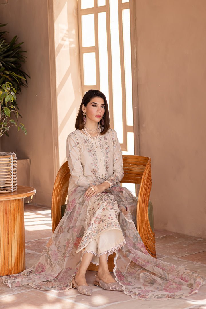 Batik | Ophelia Luxury Pret | Lune-Brand:Batik-Type:Ladies Clothes-Off White-Pima Lawn-House of Maryam- Buy in UK, USA