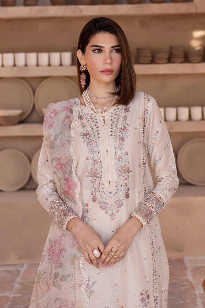 Batik | Ophelia Luxury Pret | Lune-Brand:Batik-Type:Ladies Clothes-Off White-Pima Lawn-House of Maryam- Buy in UK, USA
