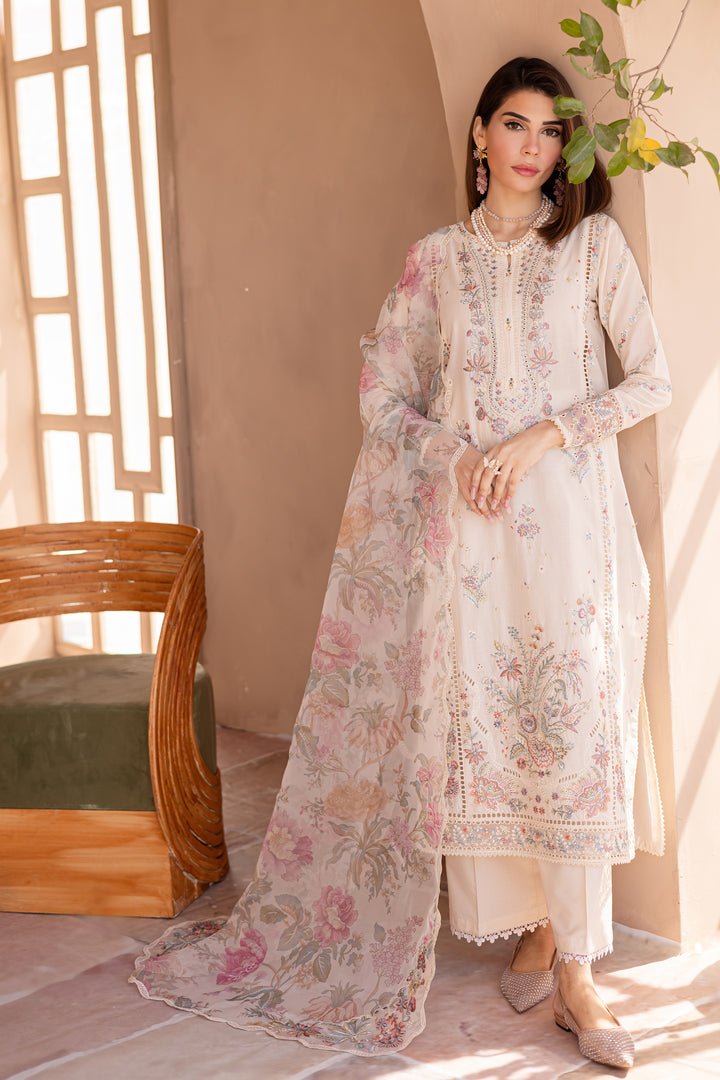 Batik | Ophelia Luxury Pret | Lune-Brand:Batik-Type:Ladies Clothes-Off White-Pima Lawn-House of Maryam- Buy in UK, USA