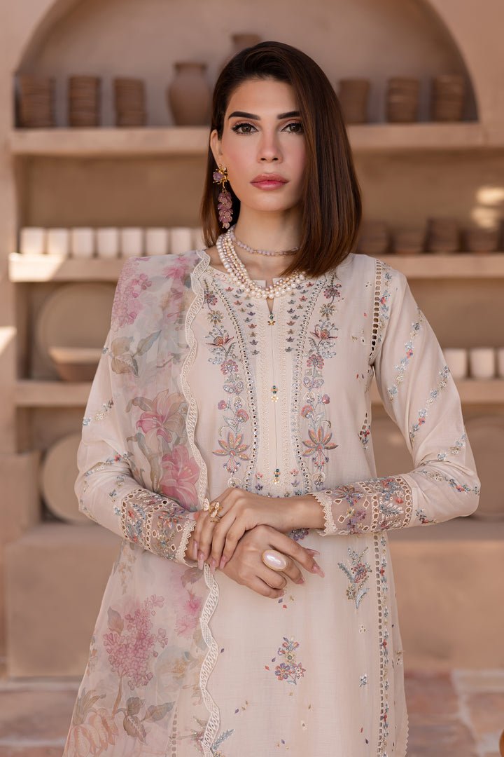 Batik | Ophelia Luxury Pret | Lune-Brand:Batik-Type:Ladies Clothes-Off White-Pima Lawn-House of Maryam- Buy in UK, USA