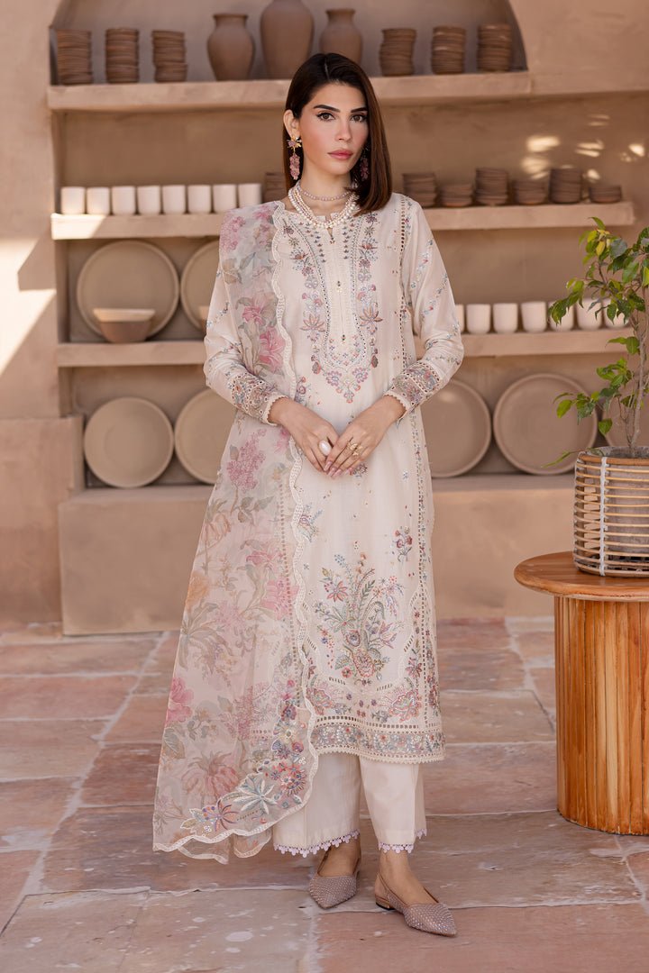 Batik | Ophelia Luxury Pret | Lune-Brand:Batik-Type:Ladies Clothes-Off White-Pima Lawn-House of Maryam- Buy in UK, USA