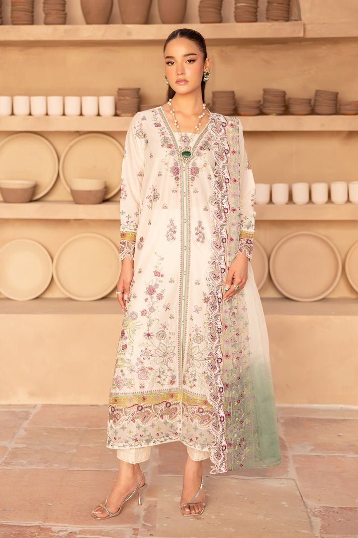 Batik | Ophelia Luxury Pret | Mayhul-Brand:Batik-Type:Ladies Clothes-Off White-Pima Lawn-House of Maryam- Buy in UK, USA