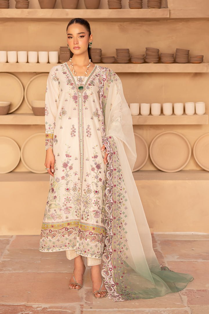 Batik | Ophelia Luxury Pret | Mayhul-Brand:Batik-Type:Ladies Clothes-Off White-Pima Lawn-House of Maryam- Buy in UK, USA