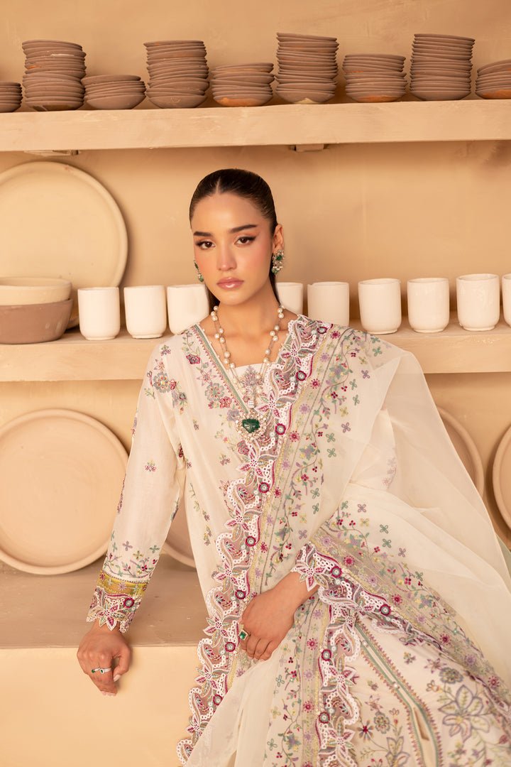 Batik | Ophelia Luxury Pret | Mayhul-Brand:Batik-Type:Ladies Clothes-Off White-Pima Lawn-House of Maryam- Buy in UK, USA
