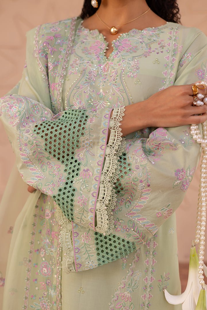 Batik | Ophelia Luxury Pret | Meeral Green-Brand:Batik-Type:Ladies Clothes-Pastel Mint-Pima Lawn-House of Maryam- Buy in UK, USA