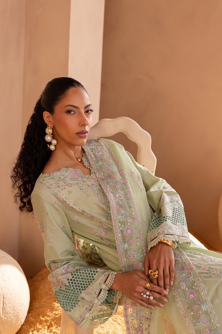 Batik | Ophelia Luxury Pret | Meeral Green-Brand:Batik-Type:Ladies Clothes-Pastel Mint-Pima Lawn-House of Maryam- Buy in UK, USA