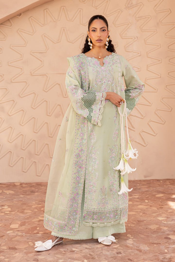 Batik | Ophelia Luxury Pret | Meeral Green-Brand:Batik-Type:Ladies Clothes-Pastel Mint-Pima Lawn-House of Maryam- Buy in UK, USA
