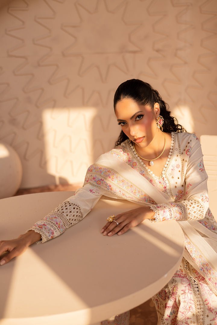 Batik | Ophelia Luxury Pret | Munaza-Brand:Batik-Type:Ladies Clothes-Off White-Pima Lawn-House of Maryam- Buy in UK, USA