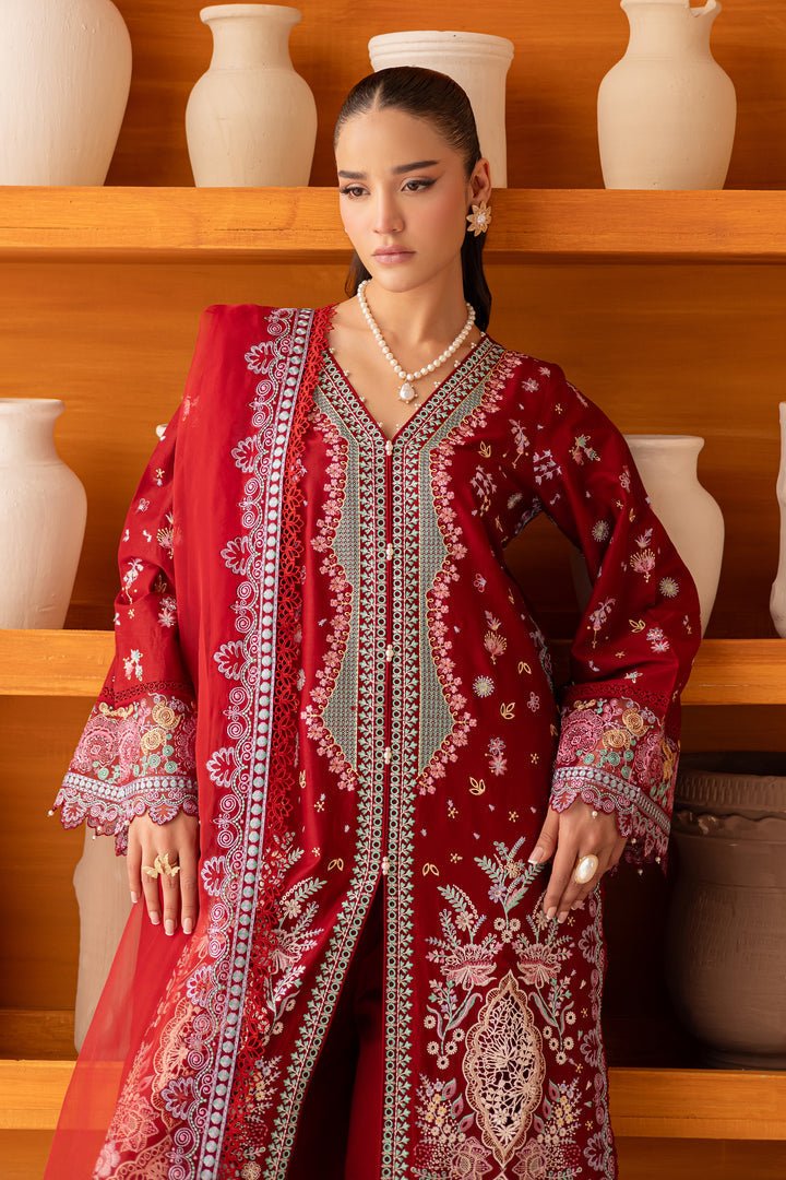 Batik | Ophelia Luxury Pret | Roseline-Brand:Batik-Type:Ladies Clothes-Red-Pima Lawn-House of Maryam- Buy in UK, USA