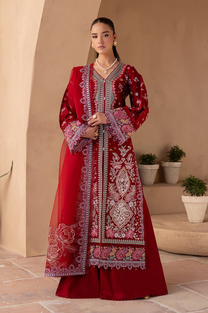 Batik | Ophelia Luxury Pret | Roseline-Brand:Batik-Type:Ladies Clothes-Red-Pima Lawn-House of Maryam- Buy in UK, USA