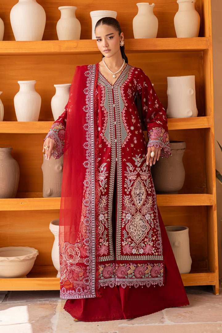 Batik | Ophelia Luxury Pret | Roseline-Brand:Batik-Type:Ladies Clothes-Red-Pima Lawn-House of Maryam- Buy in UK, USA