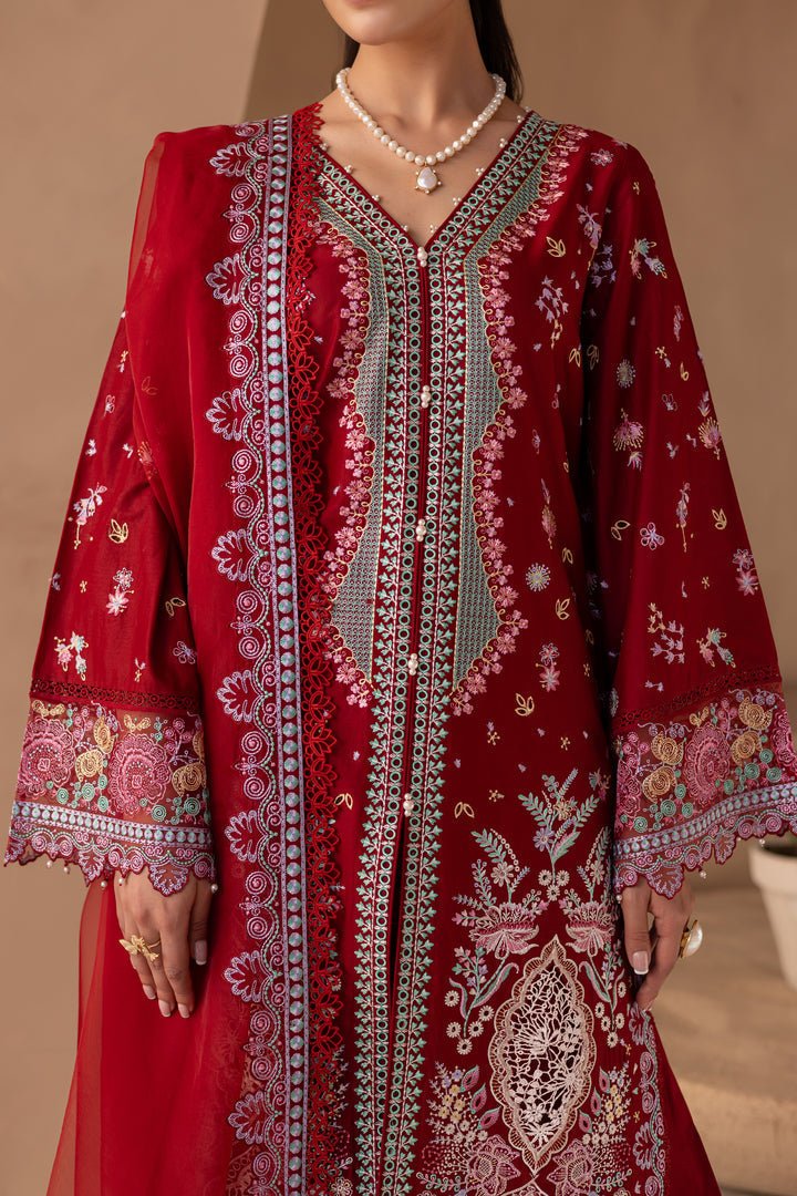 Batik | Ophelia Luxury Pret | Roseline-Brand:Batik-Type:Ladies Clothes-Red-Pima Lawn-House of Maryam- Buy in UK, USA