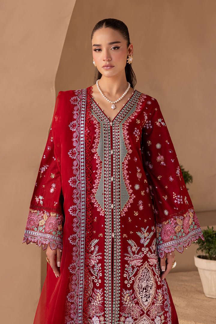 Batik | Ophelia Luxury Pret | Roseline-Brand:Batik-Type:Ladies Clothes-Red-Pima Lawn-House of Maryam- Buy in UK, USA