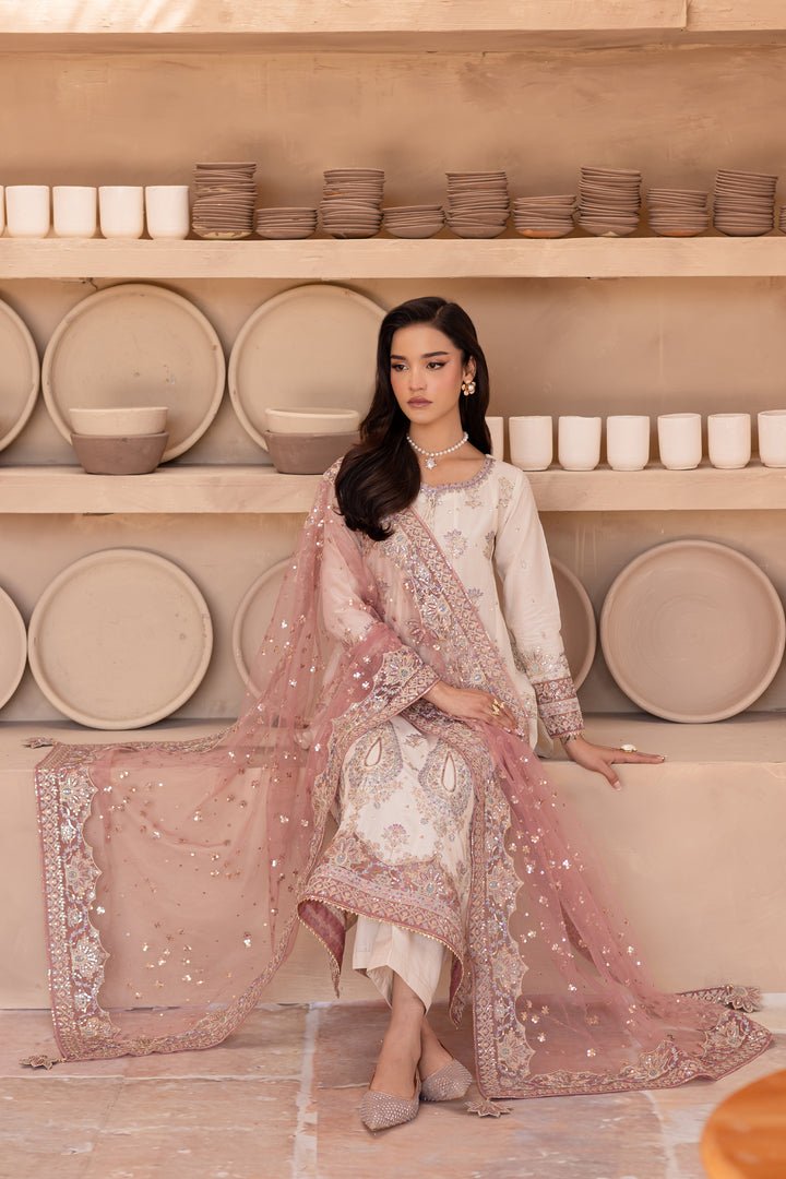 Batik | Ophelia Luxury Pret | Rusputin-Brand:Batik-Type:Ladies Clothes-Off White-Pima Lawn-House of Maryam- Buy in UK, USA