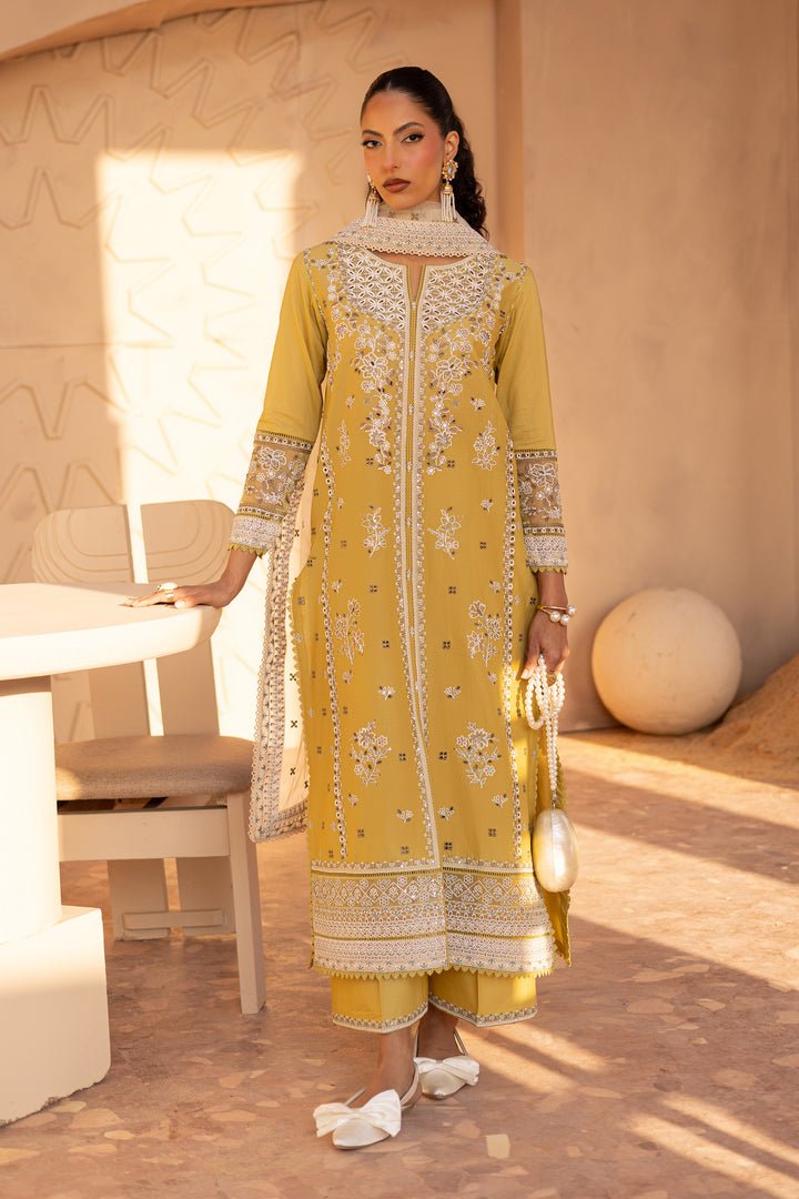 Batik | Ophelia Luxury Pret | Shamma-Brand:Batik-Type:Ladies Clothes-Lime Yellow-Pima Lawn-House of Maryam- Buy in UK, USA