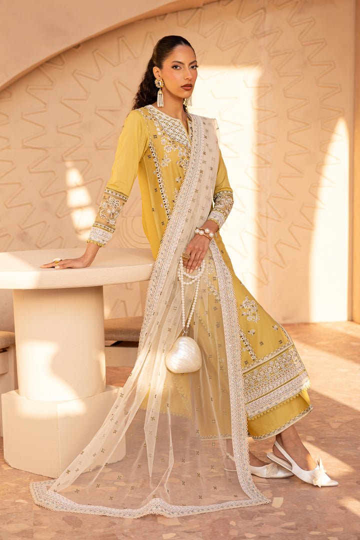 Batik | Ophelia Luxury Pret | Shamma-Brand:Batik-Type:Ladies Clothes-Lime Yellow-Pima Lawn-House of Maryam- Buy in UK, USA