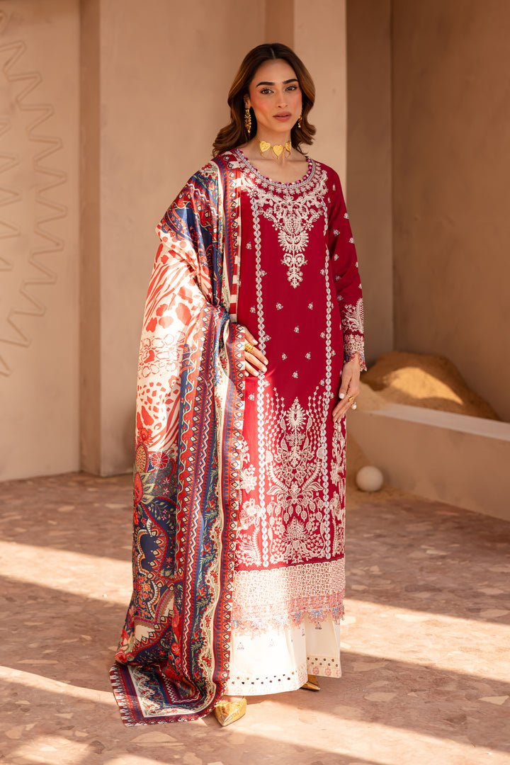 Batik | Ophelia Luxury Pret | Shreya-Brand:Batik-Type:Ladies Clothes-Deep Red-Pima Lawn-House of Maryam- Buy in UK, USA
