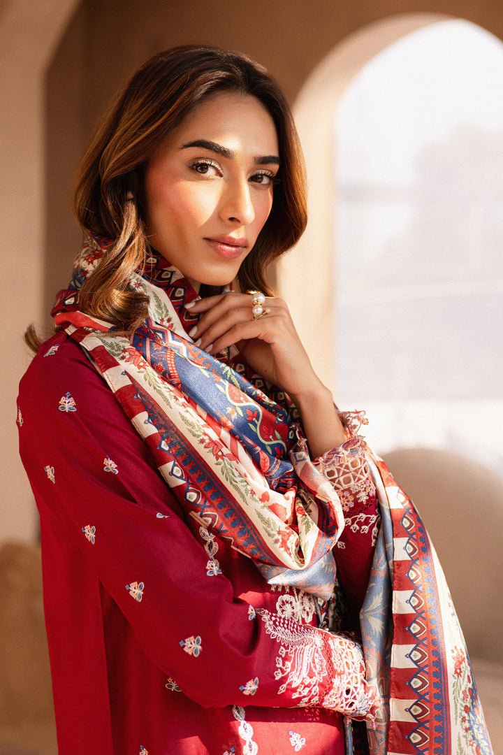 Batik | Ophelia Luxury Pret | Shreya-Brand:Batik-Type:Ladies Clothes-Deep Red-Pima Lawn-House of Maryam- Buy in UK, USA